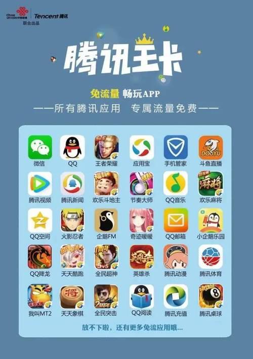 联通腾讯大王卡免流量软件有哪些？